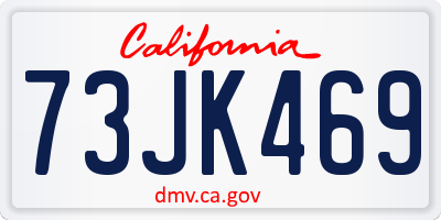 CA license plate 73JK469