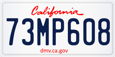 CA license plate 73MP608