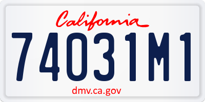 CA license plate 74031M1