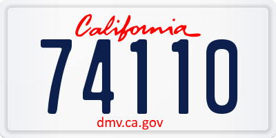 CA license plate 74110