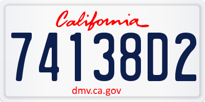 CA license plate 74138D2