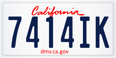 CA license plate 7414IK