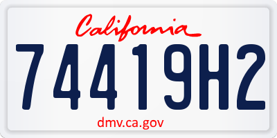 CA license plate 74419H2