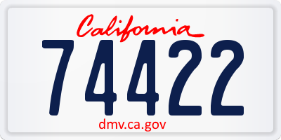 CA license plate 74422