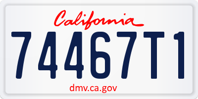 CA license plate 74467T1