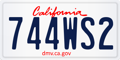 CA license plate 744WS2