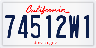 CA license plate 74512W1