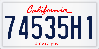 CA license plate 74535H1