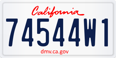 CA license plate 74544W1