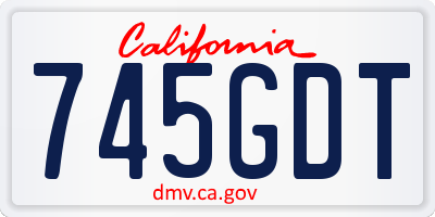 CA license plate 745GDT