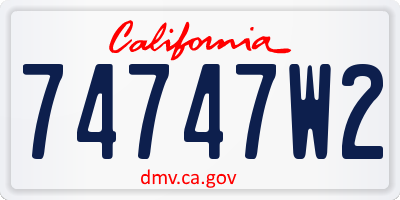 CA license plate 74747W2