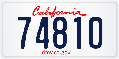 CA license plate 74810