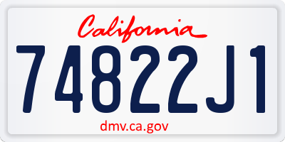 CA license plate 74822J1