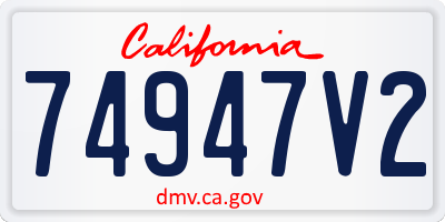 CA license plate 74947V2