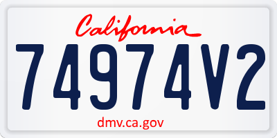 CA license plate 74974V2