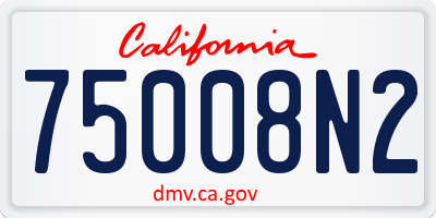 CA license plate 75008N2