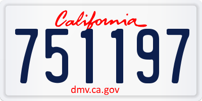 CA license plate 751197