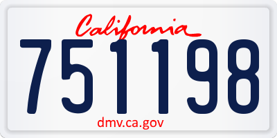 CA license plate 751198
