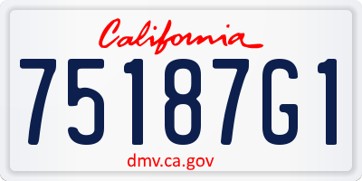 CA license plate 75187G1