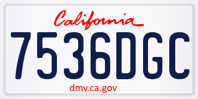 CA license plate 7536DGC