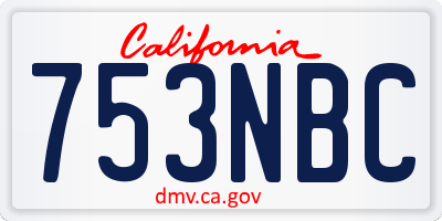 CA license plate 753NBC