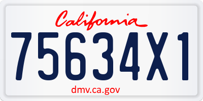 CA license plate 75634X1