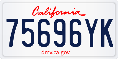 CA license plate 75696YK