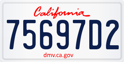 CA license plate 75697D2