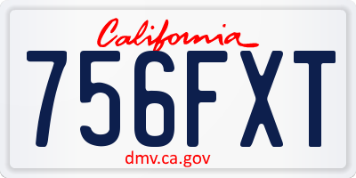 CA license plate 756FXT