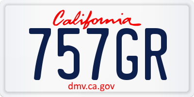 CA license plate 757GR