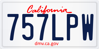 CA license plate 757LPW