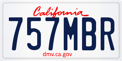 CA license plate 757MBR