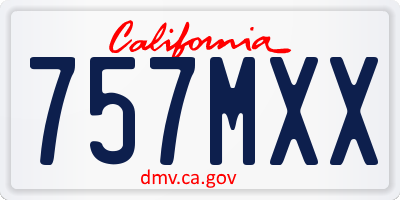 CA license plate 757MXX