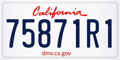 CA license plate 75871R1