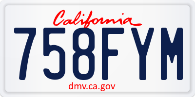 CA license plate 758FYM