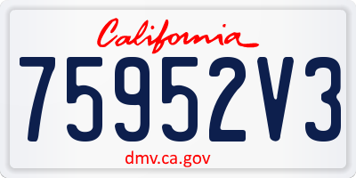 CA license plate 75952V3