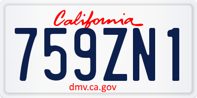 CA license plate 759ZN1