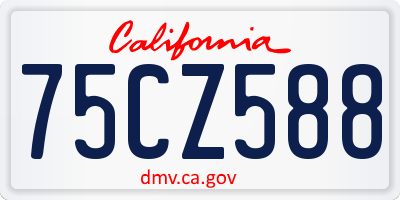 CA license plate 75CZ588