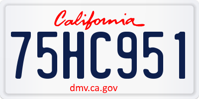 CA license plate 75HC951