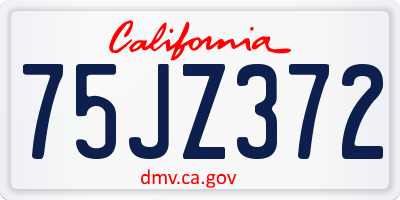 CA license plate 75JZ372