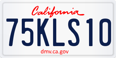 CA license plate 75KLS10