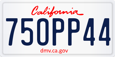 CA license plate 75OPP44