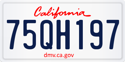 CA license plate 75QH197