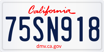 CA license plate 75SN918