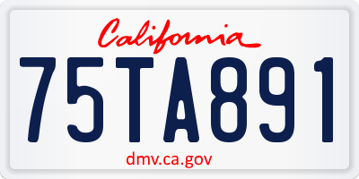 CA license plate 75TA891