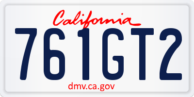 CA license plate 761GT2