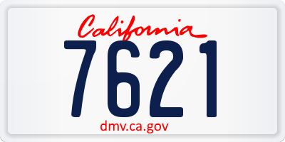 CA license plate 7621