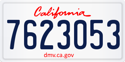 CA license plate 7623053