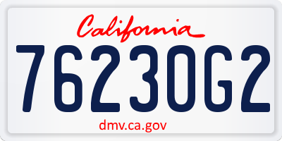 CA license plate 76230G2