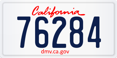 CA license plate 76284